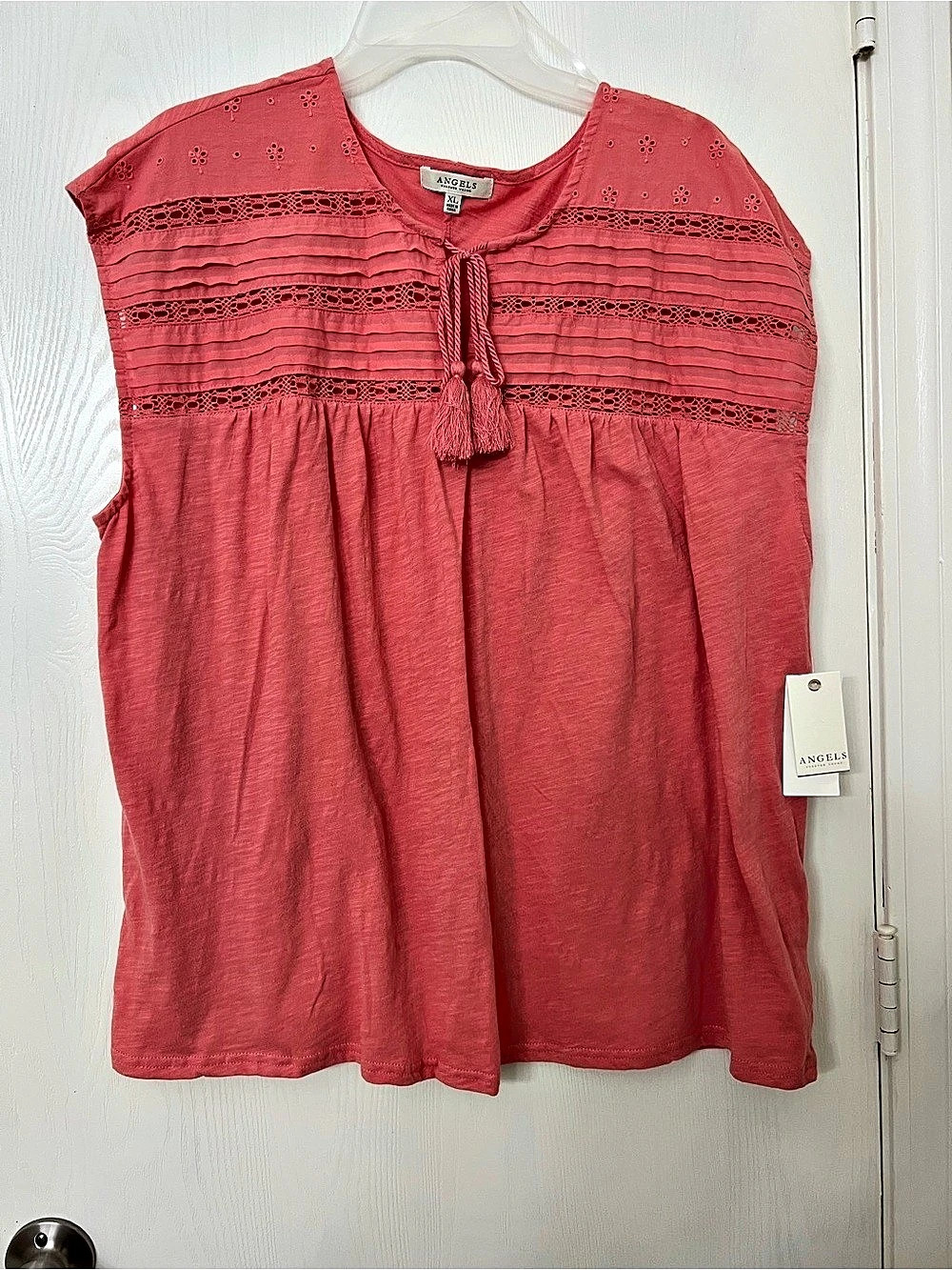 Angel Orange Lace Detail Tunic NWT